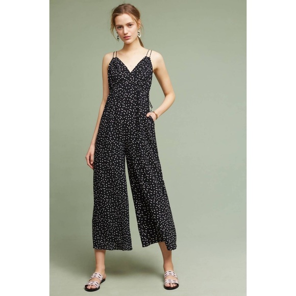 Anthropologie Pants - Anthropologie Maeve Finley polka dot wide leg Jumpsuit